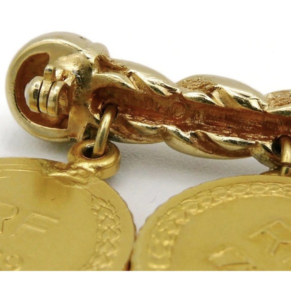 Christian Dior Brooch Pin 1989 French Bicennential Gold Coin CD Vintage Ladies - Picture 11 of 11